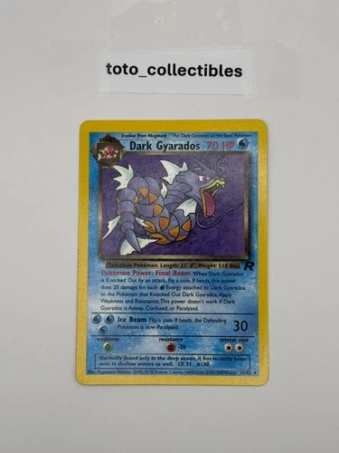Dark Gyarados 25/82 Rare Team Rocket Pokémon Card WOTC 2000 Vintage TCG LP-NM