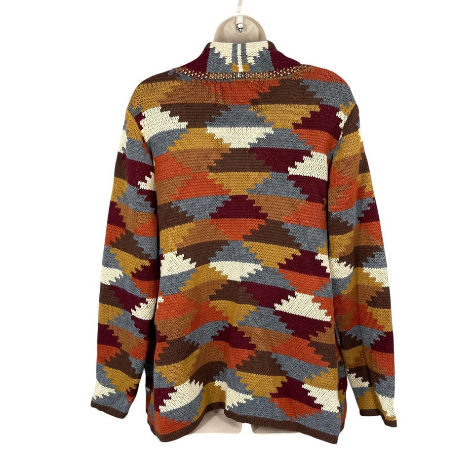 Cotton & Rye Outfitters Aztec Sweater Women Size L Cardigan Western Indie Open - Image 2 of 4