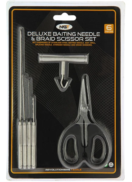 NGT Baiting Tools Carp Fishing Baiting Hook Needle Boilie Bait Drill Scissors