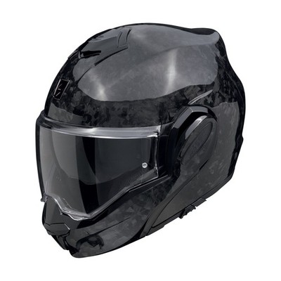 Scorpion EXO-Tech Evo Carbon Onyx Motorrad Klapphelm Gr. L - Schwarz