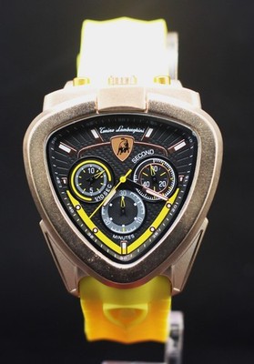 Refurbished Quartz  Tonino Lamborghini Chronograph In Black+Yellow Dial Watch.