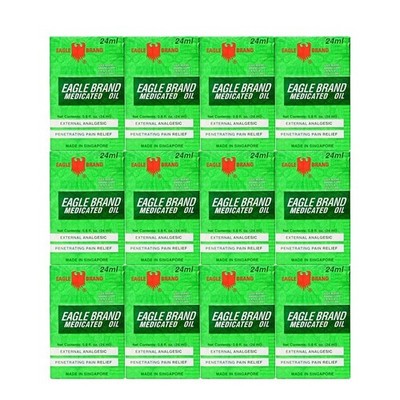 1-12x Eagle Brand Medicated Oil 24ml Menthol for Analgesic Pain Relief Aches