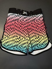 Boys Swim Trunks W/pocket Wonder Nation Quick Dry Swim Size XS 4/5 Gradient