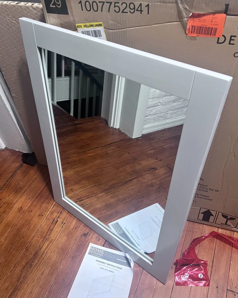 Home Decorators Sepal 24" W x 32" H Rectangular Framed Wall Mirror in Dove Gray - Image 4 of 4