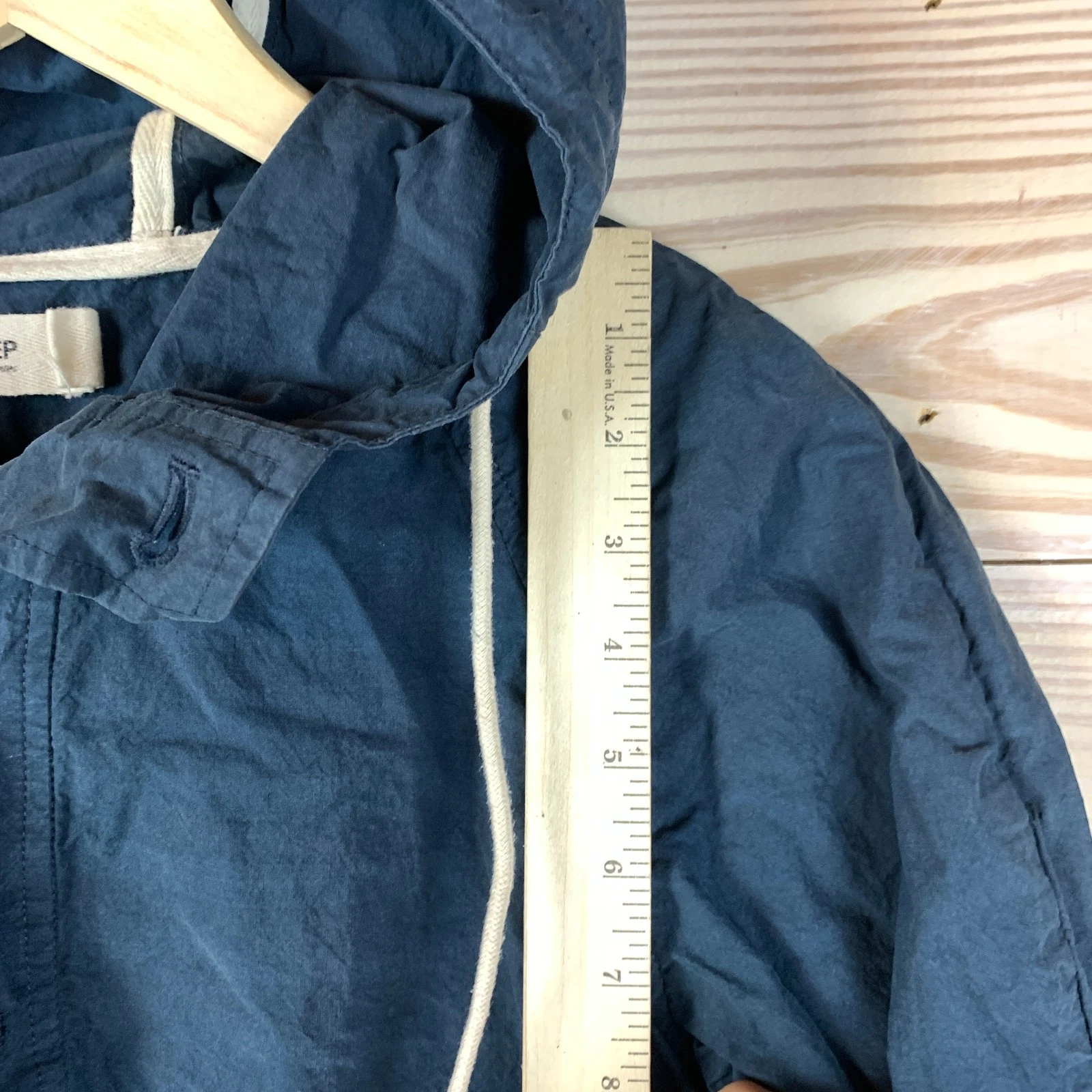 Creep Clothing By Hiroshi Awai Parka Jacket Small Navy Cotton Hooded Henley Coat - product detail image 7