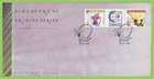 Singapore 1991 Stamp Exhibition. Orchids pair with label on First Day Cover