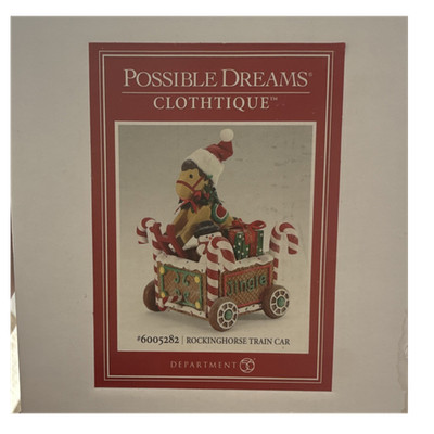 Possible Dreams Clothtique Rocking Horse Train Car Figurine Christmas Decor