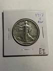 1917-S REVERSE WALKING LIBERTY HALF DOLLAR VF BETTER DATE
