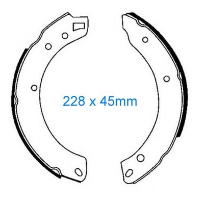 FORD Capri MK2 brake shoes set rear (Ø 228mm x 45mm) V6 2,0-2,3l 01/74-11/74