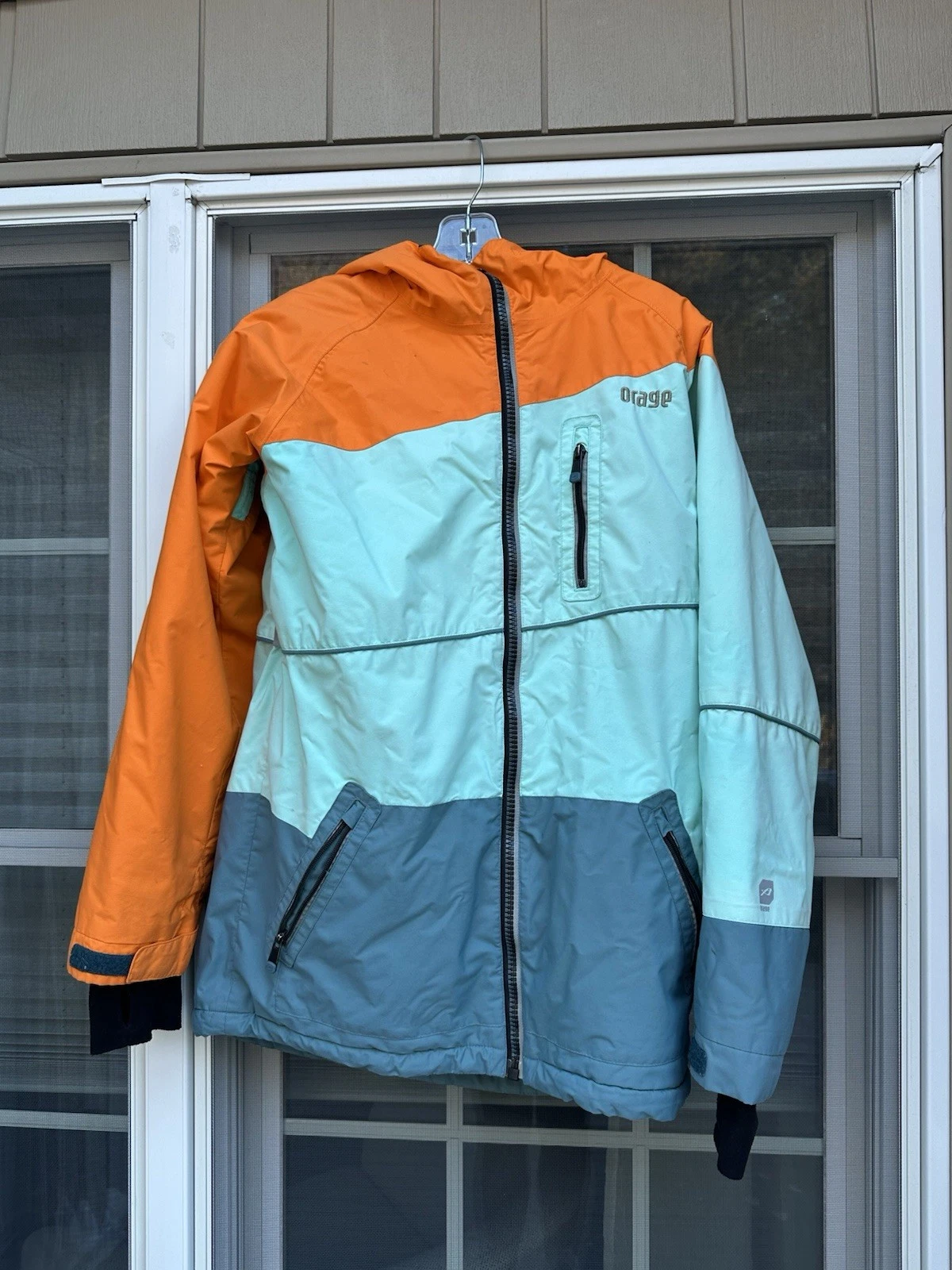 Orage Ski Hooded Orange Jacket Size 16
