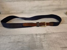 Vintage Coach Leather & Canvas Belt With Brass Buckle 40" Size Made In USA