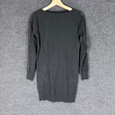 Yoomito Sweater Dress Women M Black Short Cotton Long Sleeve Knit Casual Midi