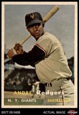 1957 Topps #377 Andre Rodgers Giants 6 - EX/MT