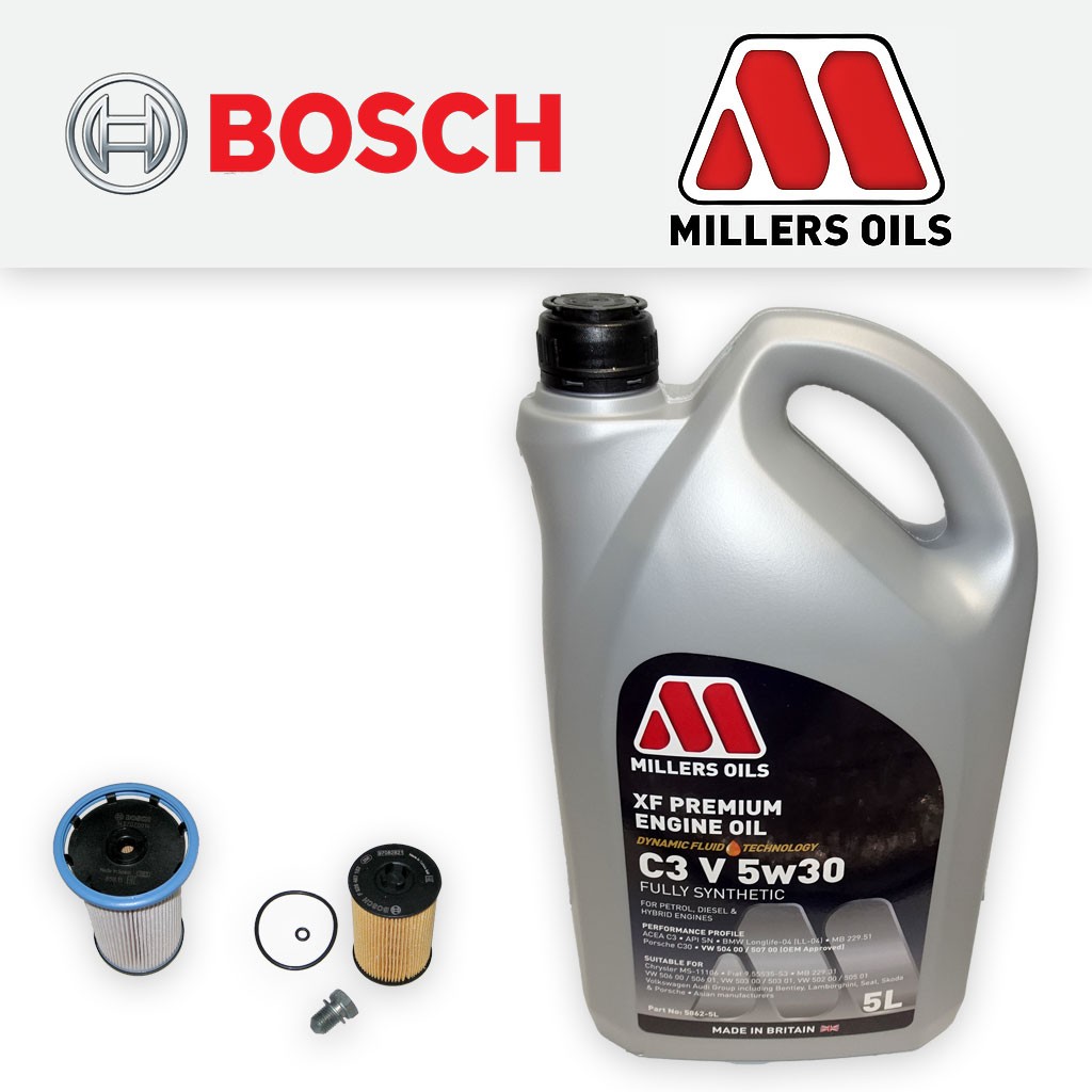 SERVICE KIT VW PASSAT (B8/3G) 1.6 TDI OIL FUEL FILTER SUMP PLUG +OIL (2014-2018)