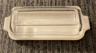 Vintage Fire King Oven Ware Milk Glass Butter Dish with Glass Lid