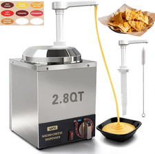 Nacho Cheese Dispenser, 2.8 Qt（2.5L） Nacho Cheese Warmer with Plastic Pump, Hot 