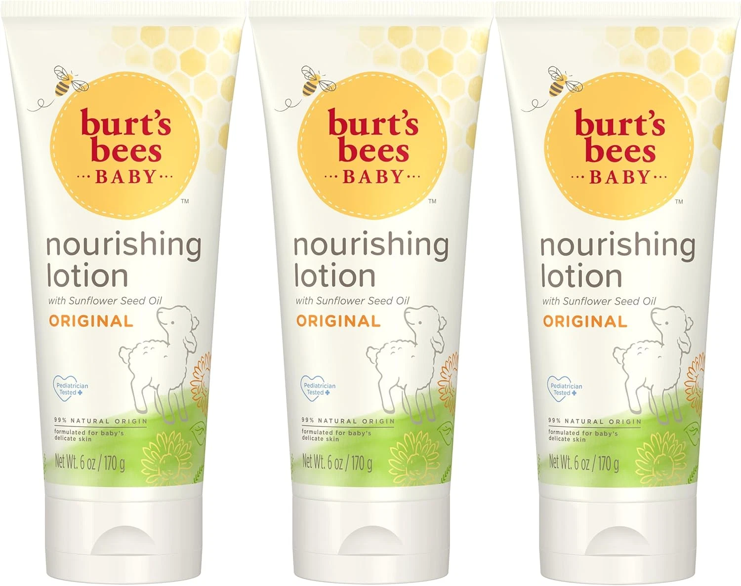 Burt's Bees Baby Nourishing Lotion Original Scent 6 Oz 3 Pack