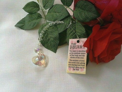 Made with SWAROVSKI Elements Clear Crystal AB Heart Suncatcher rainbows - Picture 3 of 5