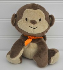 Carter's CHILD of MINE Brown Plush Beans Monkey Lovey 83117 Orange Ribbon