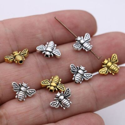 Bee Loose Spacer Beads DIY Bracelets Necklace Jewelry Accessories Making 20Pcs