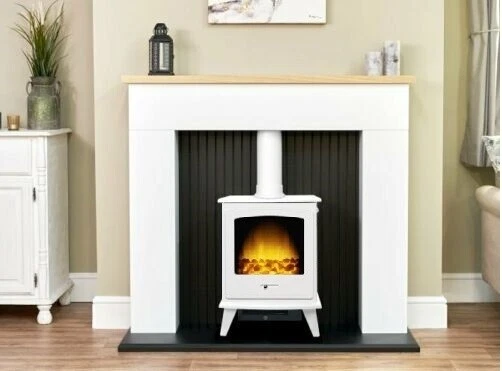 White oak electric deals fireplace