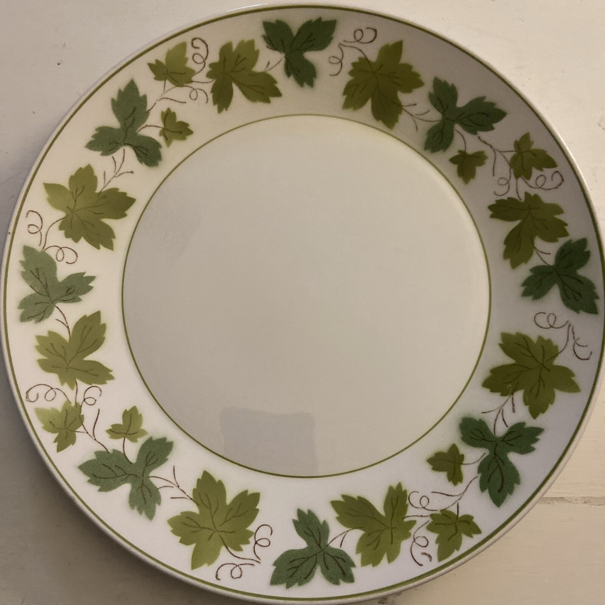 ミカズキッチン プレート Mikasa 10” Green Leaves Swirl Vintage Serving Plate (Japan) Green