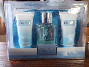 light blue perfume gift set