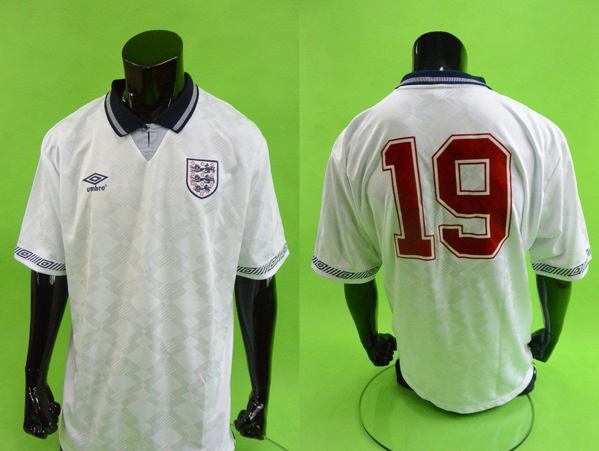 Umbro England Italia 1990-92 World Cup Football Shirt GASCOIGNE 19