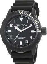 Nautica NSR 106 Black Dial Black Silicone Men's Watch