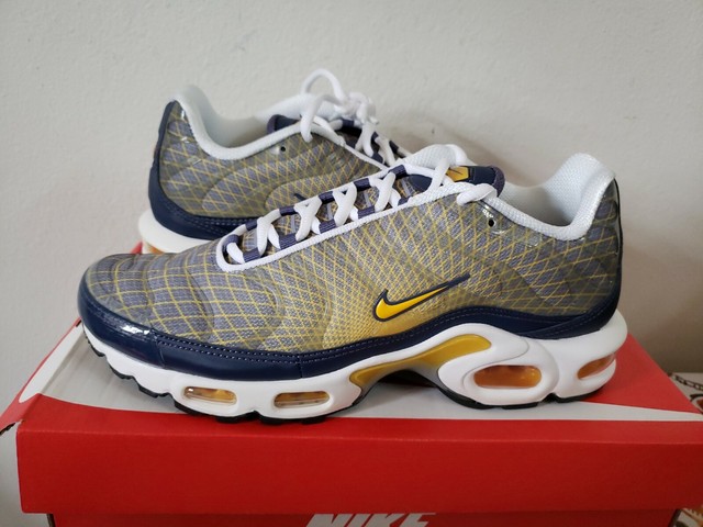 nike air max plus og steel spun yellow & white