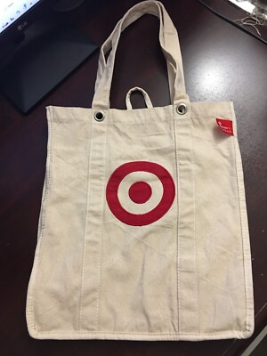 Target Logo Reusable Heavy Duty Canvas Tote Bag Shopping Large | eBay