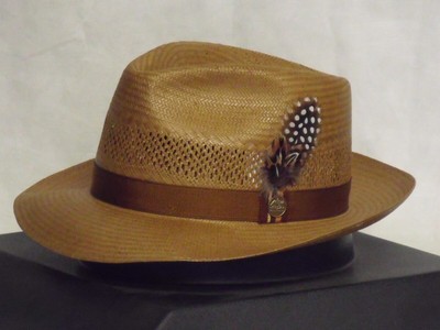 vented straw fedora hat
