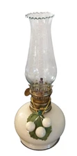 Lamplight Farms Miniature 8" Oil Lamp Cream Made in Italy Vintage Oil (READ)