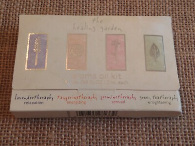 Healing Garden Essential Oils Set 4 Pack Lavender Jasmine Green Tea Tangerine