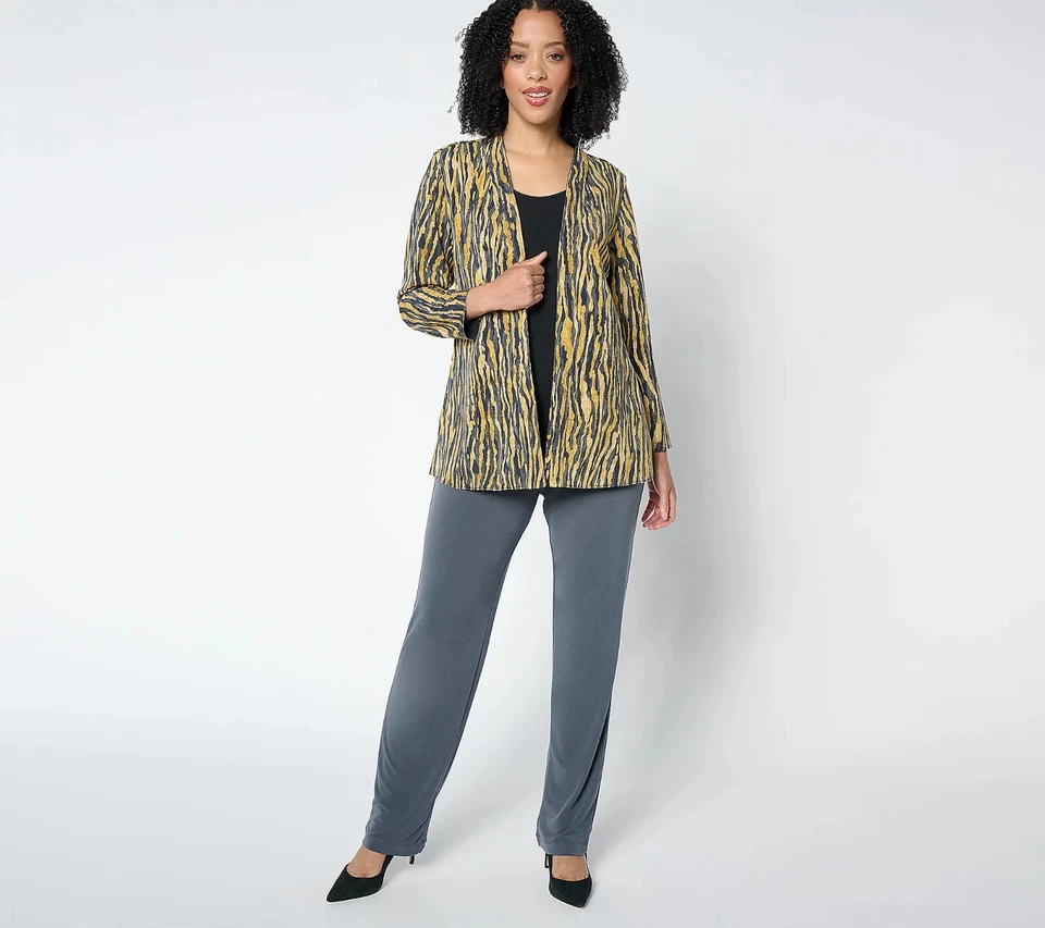 Pantalones Susan Graver Essentials Reg Líquido Tejido Pierna Recta A228083 Foto 4 de 4