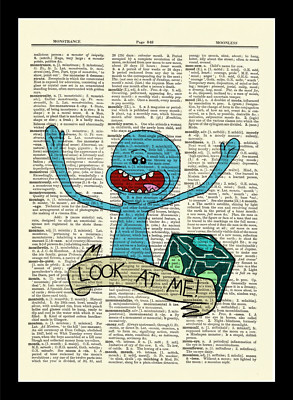 Rick and Morty Dictionary Art Print Poster Picture Mr. Meeseeks Look at Me