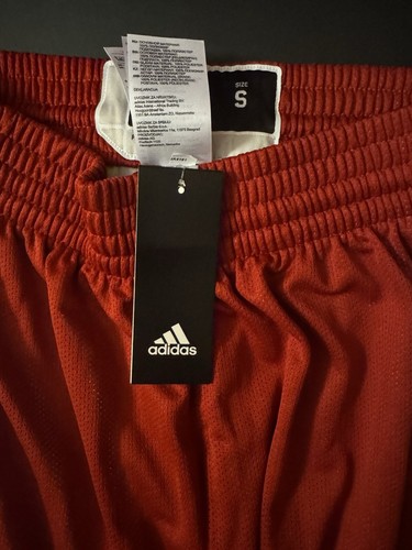 NEW ADIDAS MENS ATHLETIC SHORTS RED WHITE SIZE SMALL SUMMER NWT - Picture 3 of 3