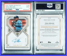 PSA 9 2022 Topps Definitive Collection Rookie Autograph Vidal Brujan RC /50 POP1