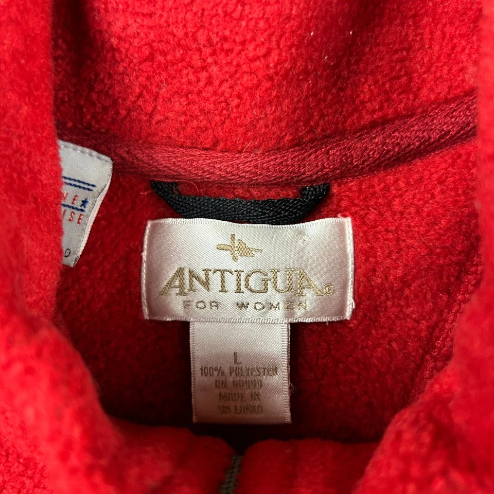 VTG Boston Red Sox Jacket Womens Large Red Fleece Full Zip MLB 2004 World Series - Image 3 of 4