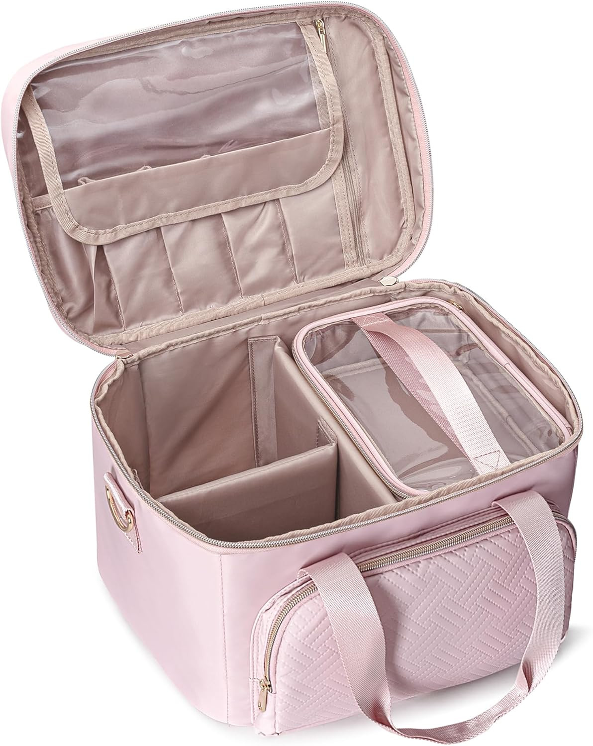 Beauty Case Viaggio Donna Grande Capacità - Set 3 in 1 con Pochette