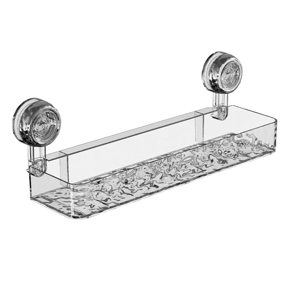 Suction Cup Shower Caddy No Drill Organizer Shelf Storage Rack