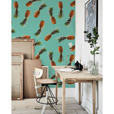 Removable wallpaper Tropical Pineapple Self adhesive Floral Peel and stick