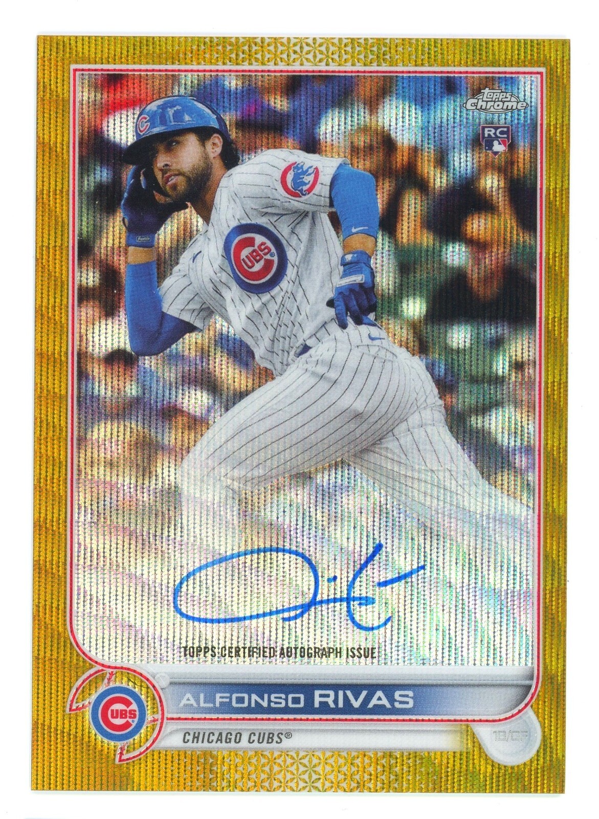 ALFONSO RIVAS 2022 Topps Chrome Gold Wave 18/50 AUTO CUBS a6 | eBay