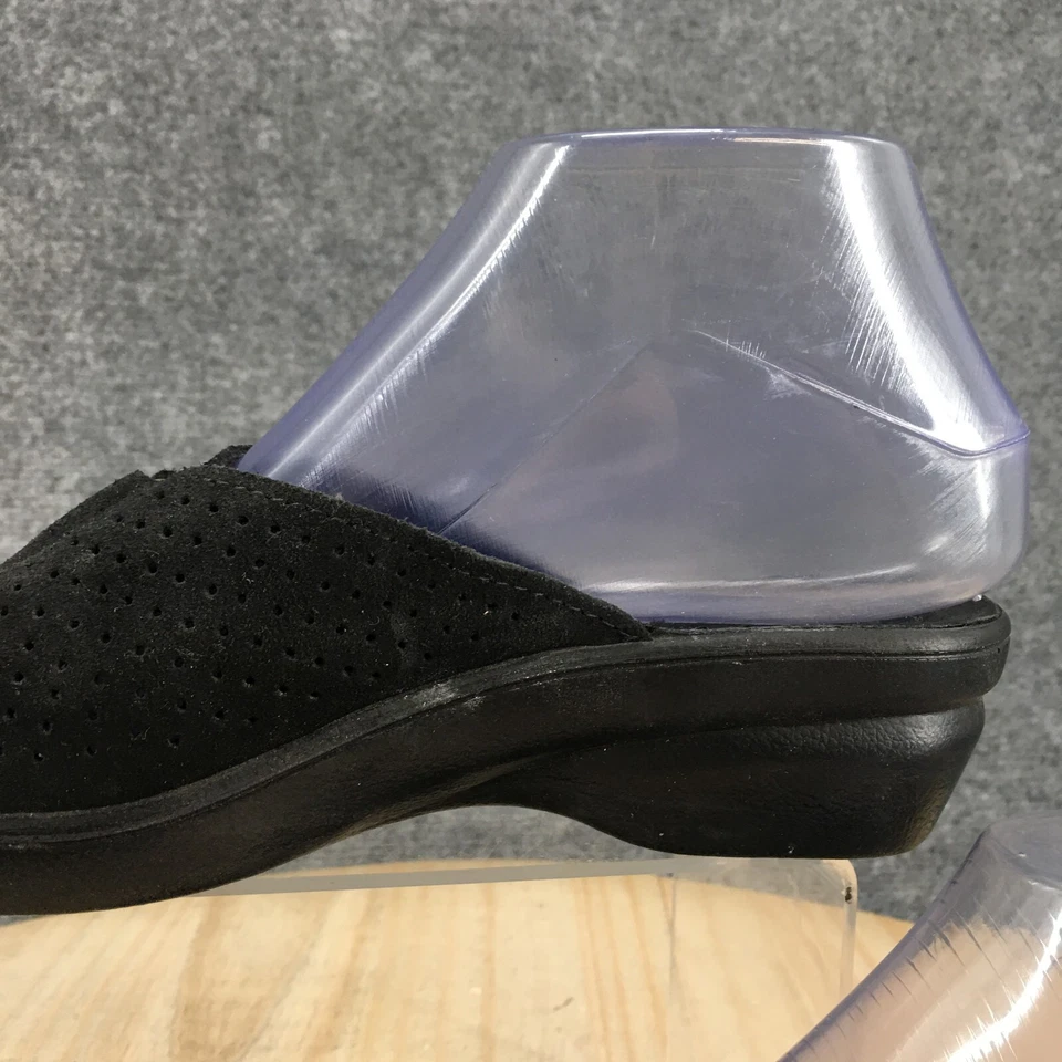 Flexus By Spring Step Sandals Womens 37 Casual Slip On Slide Black Leather Italy - Image 4 of 4