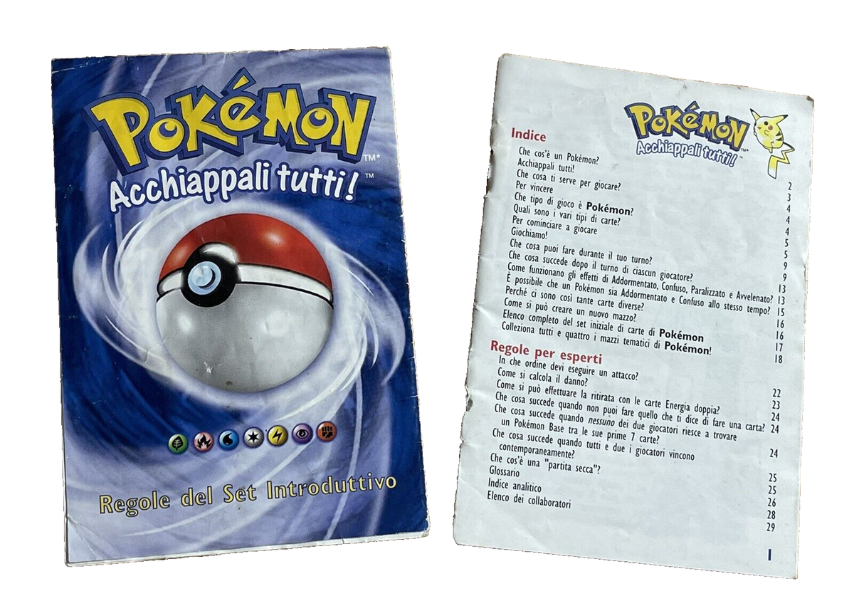 CARTE POKEMON ACCHIAPPALI TUTTI SET BASE+ REGOLE SET INTRODUTTIVO