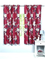 Catherine Lansfield Canterbury Berry Floral Eyelet Lined Curtains 66 x 72”