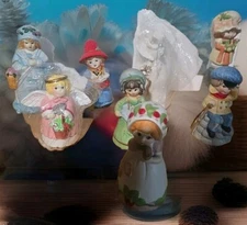 Lot of 8 Porcelain Dinner Bells Various Designs