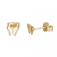 Dainty Butterfly Shaped Gold Plated Sterling Silver Minimalist Stud Earrings Box