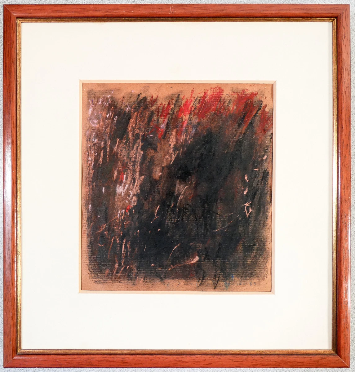 ⚜️ Cuadro Firmado Adriano Parisot Abstracto 1985 Composición Pintura Papel