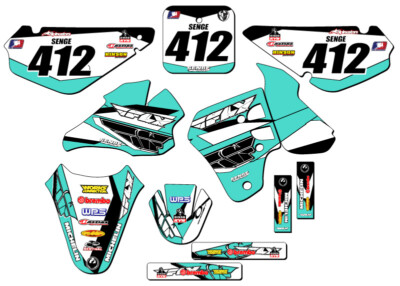 2000 RM 80 13 FLY Turquoise Senge Graphics Kit Compatible with Suzuki